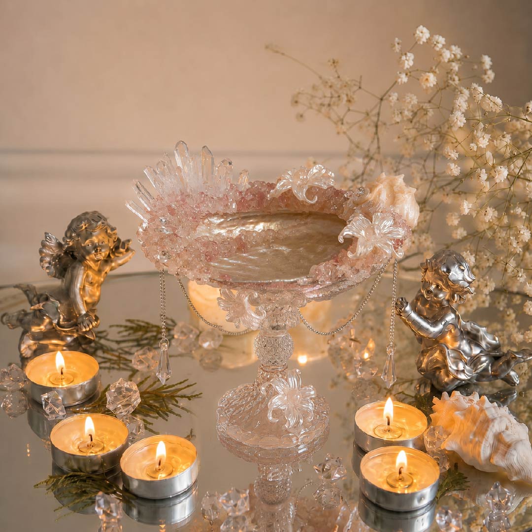 Mermaid Cradle | Mother of Pearl Jewelry & Candle Holder - Handcrafted 1 PC