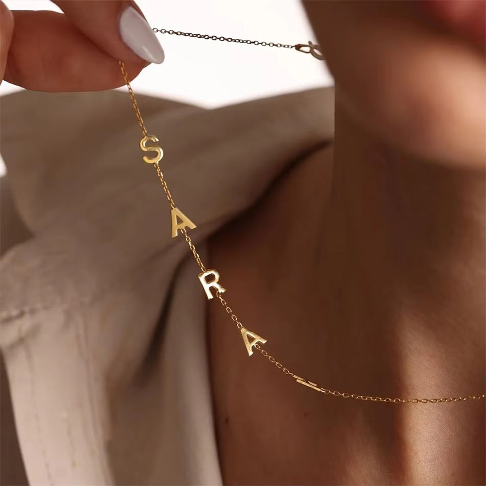 Custom Sideways Initial Necklace
