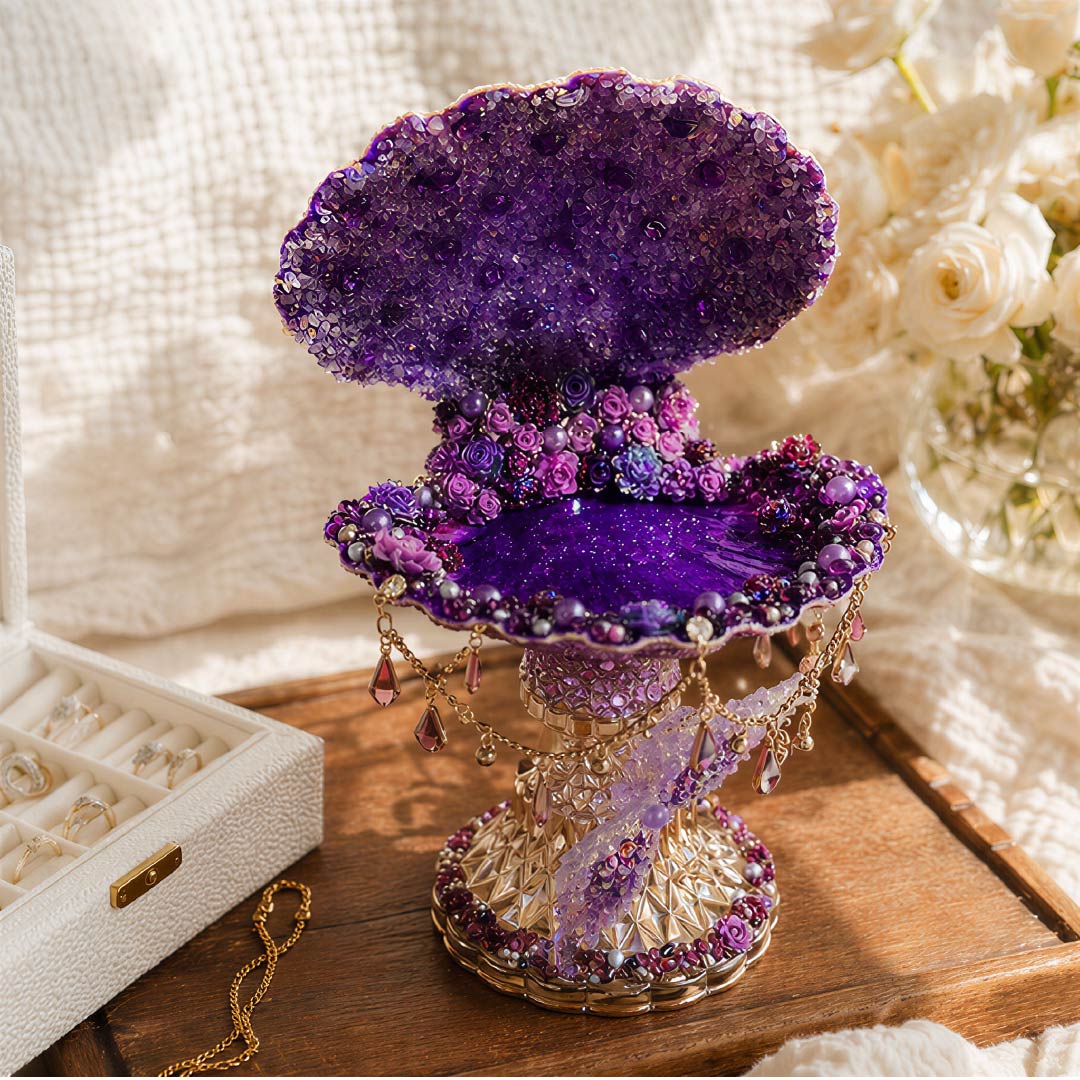 Lavender Shimmer Mermaid Luxury Jewelry Tray - Handcrafted 1 PC