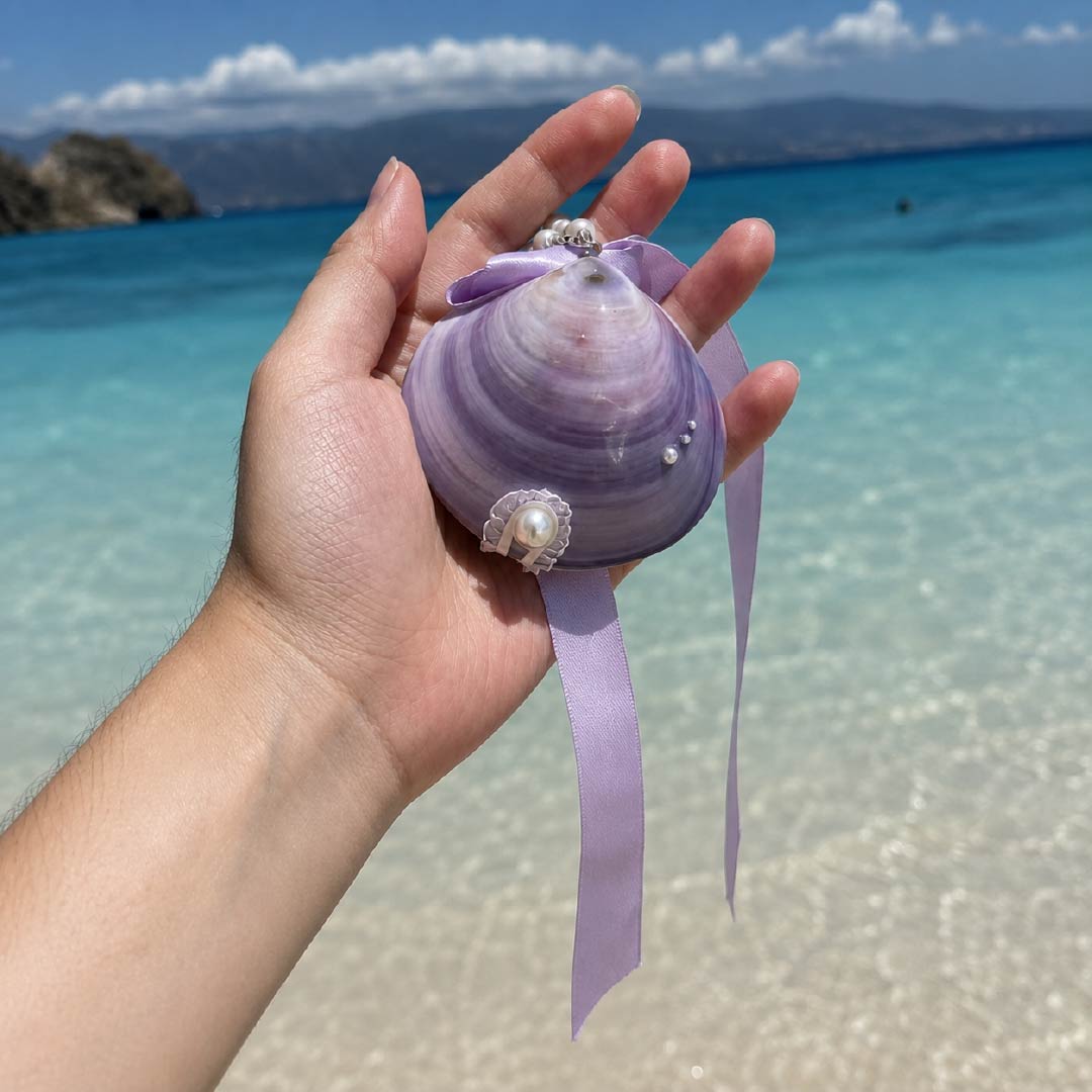 Twilight Tide | Purple Clam Shell Journal Charm - Handcrafted 1 PC