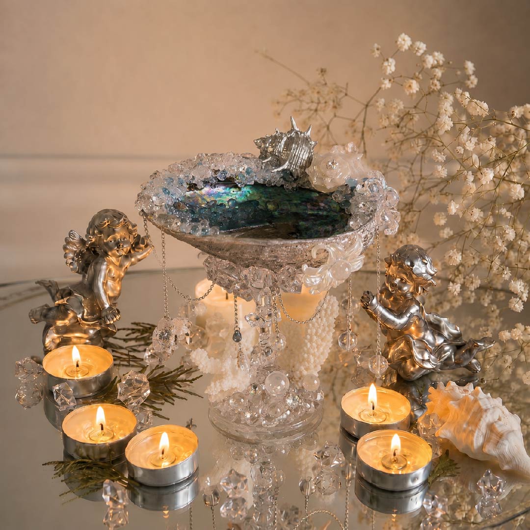 Cosmic Ocean | Mother of Pearl Jewelry & Candle Holder - Handcrafted 1 PC