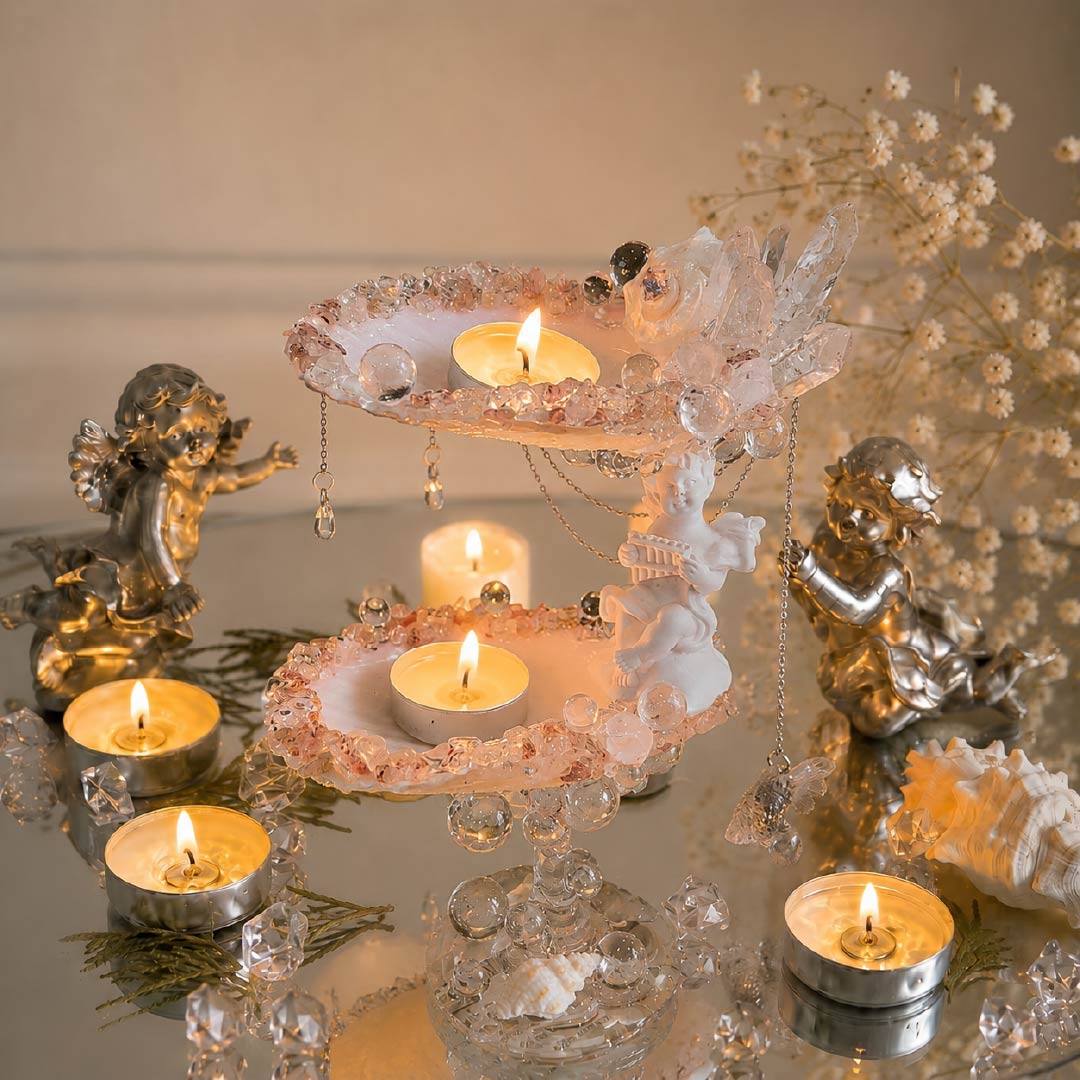 Angel's Light | Mother of Pearl Jewelry & Candle Holder - Handcrafted 1 PC