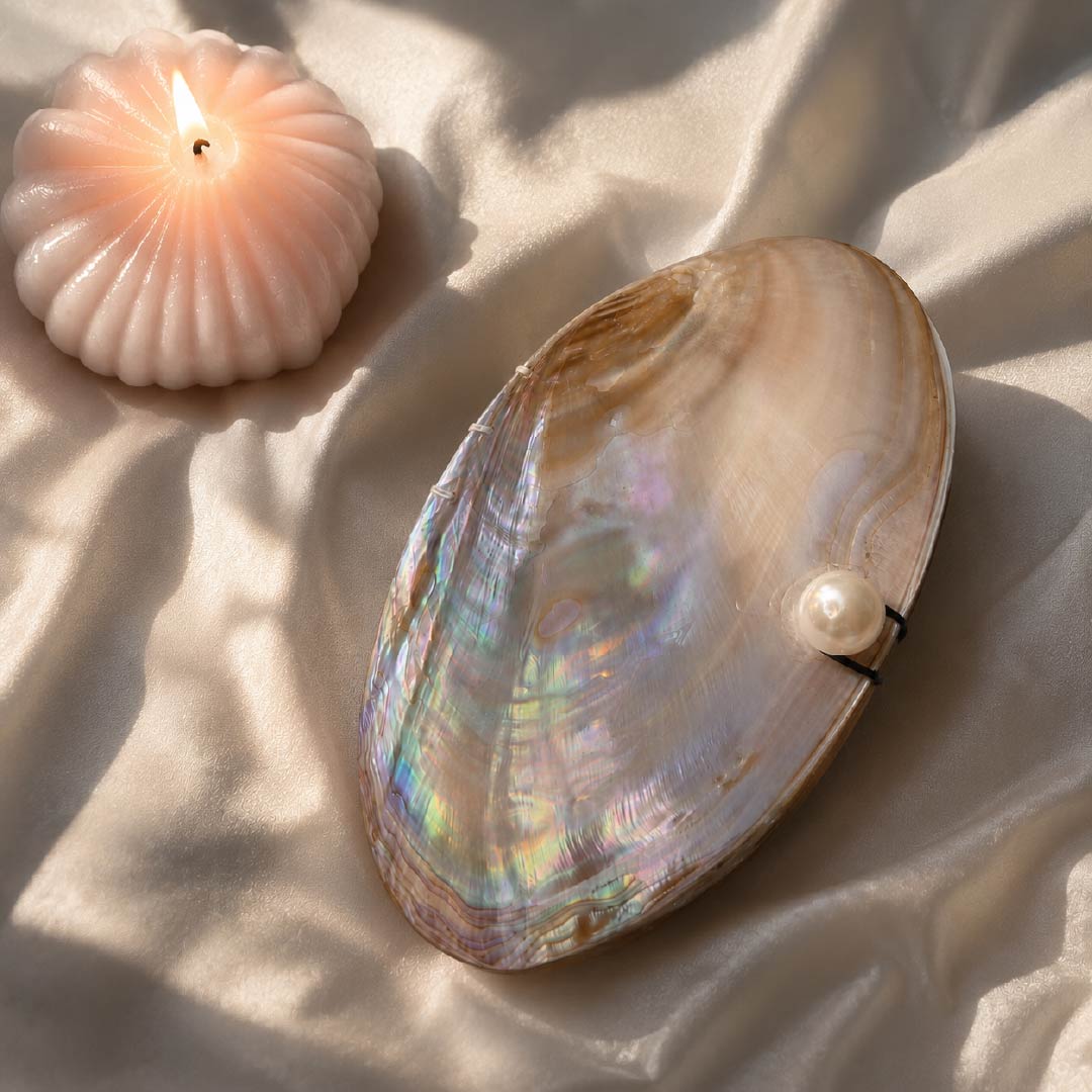 Luminous Tide | One-of-a-Kind Mother of Pearl Journal - Handcrafted 1 PC