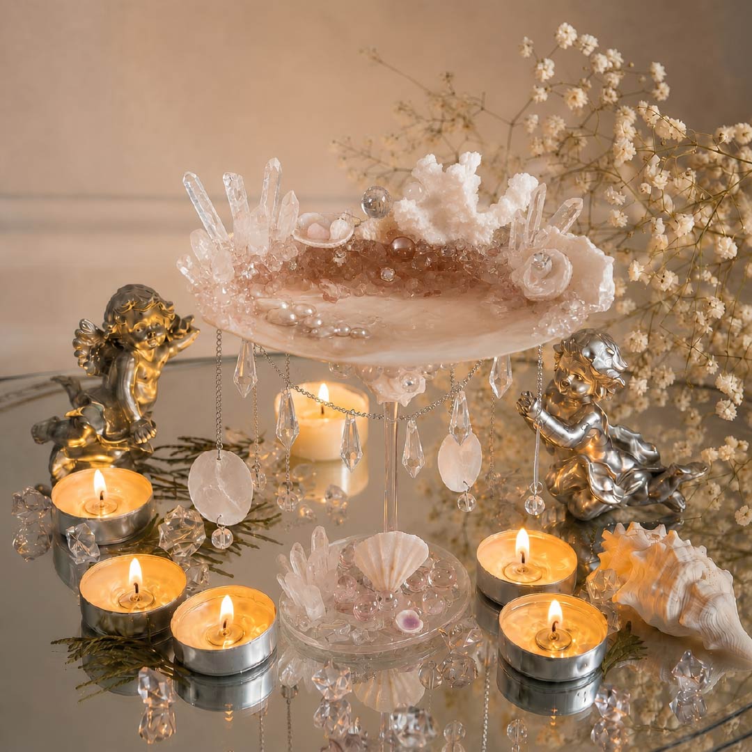Cosmic Cradle | Mother of Pearl Jewelry & Candle Holder - Handcrafted 1 PC