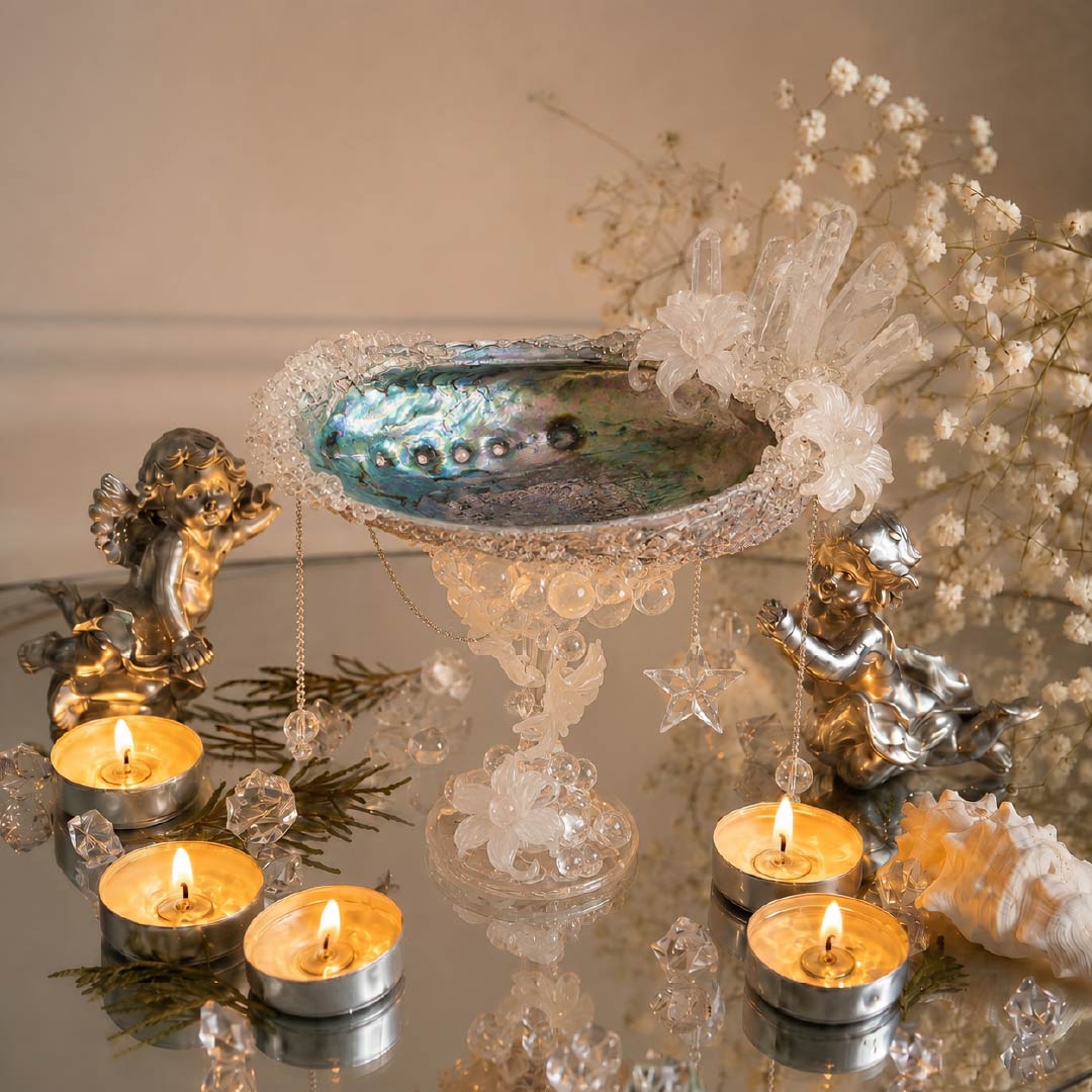 Neptune's Halo | Mother of Pearl Jewelry & Candle Holder - Handcrafted 1 PC