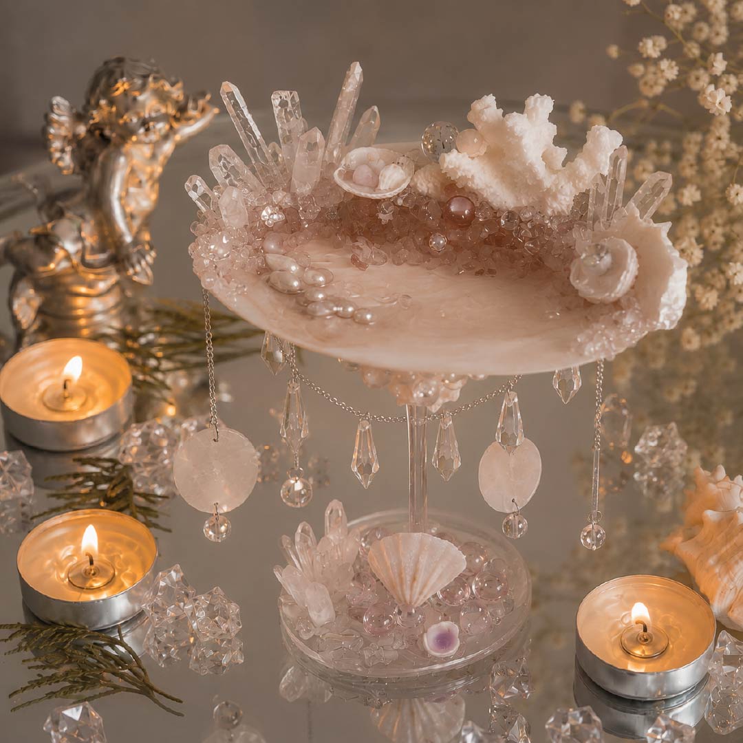 Cosmic Cradle | Mother of Pearl Jewelry & Candle Holder - Handcrafted 1 PC