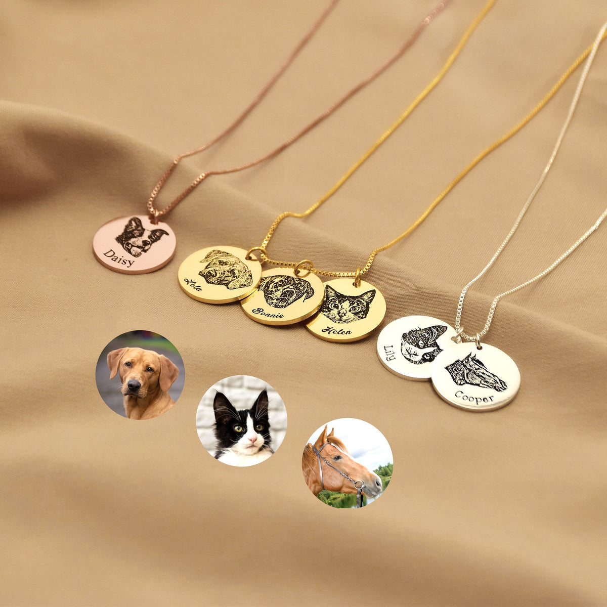 Pet Photo Necklace - Free Rotating Eternal Rose Gift Box Included