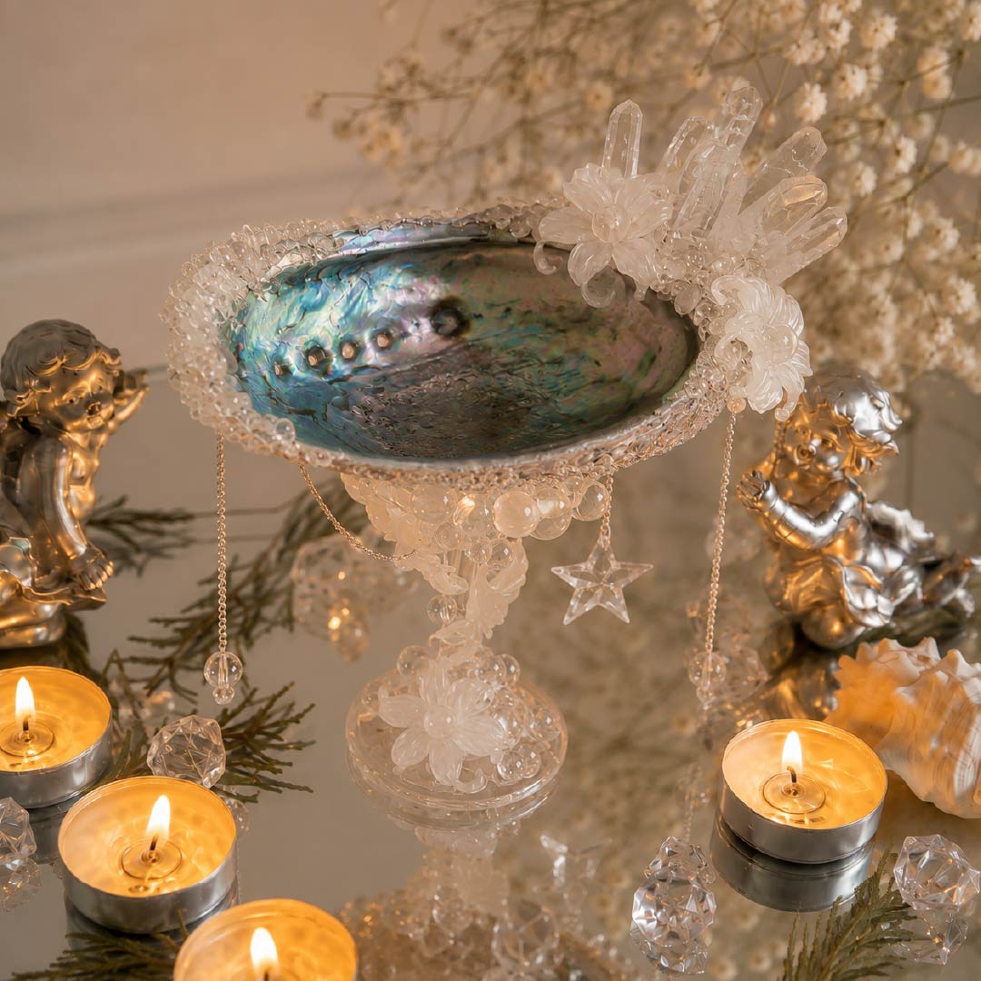 Neptune's Halo | Mother of Pearl Jewelry & Candle Holder - Handcrafted 1 PC