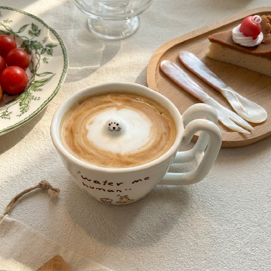 Hidden Seal Inside Ceramic Mug & Coffee Cup - Handcrafted 1 PC