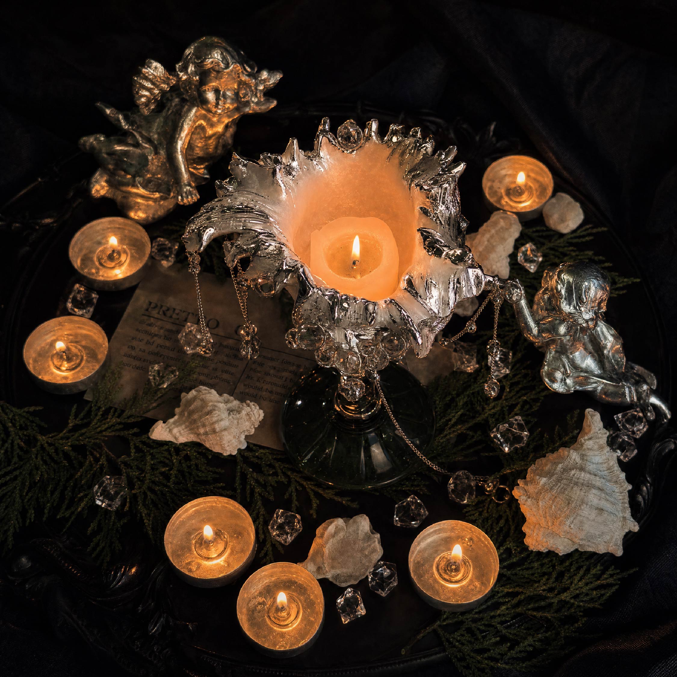 The Alabaster Anthem Artisanal White Spiny Shell Trinket Jewelry & Candle Holder - Handcrafted 1 PC