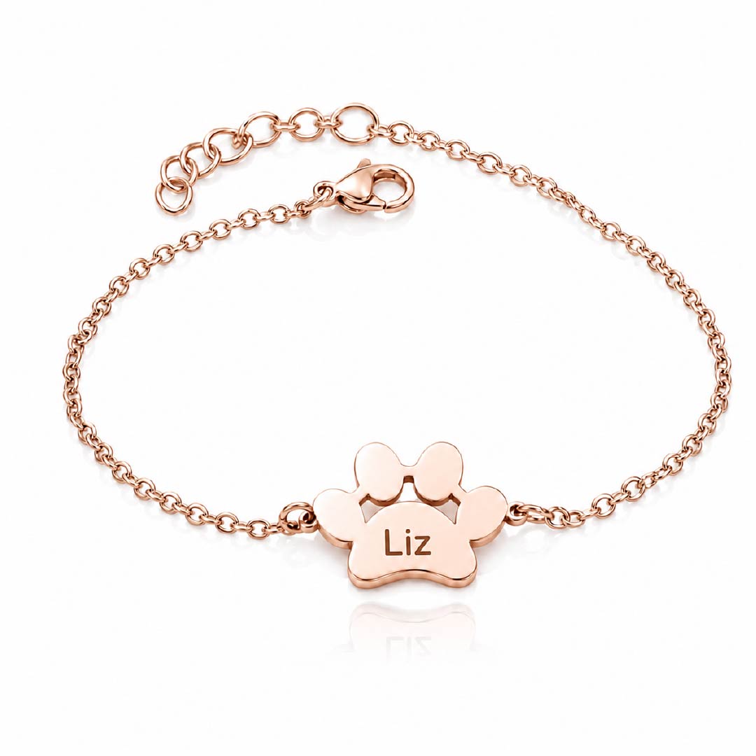 Custom Paw Print Name Necklace Bracelet