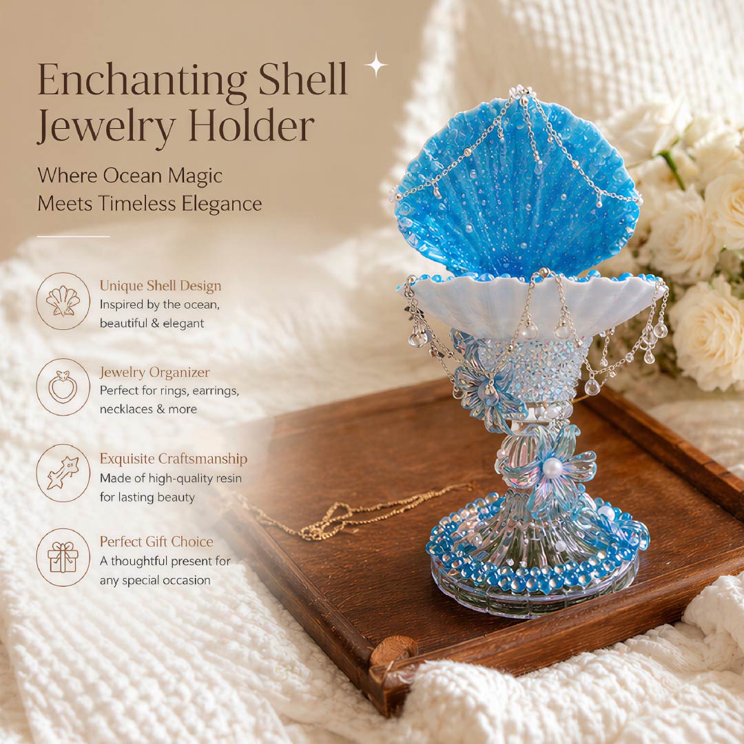 Enchanted Sea-Flower Mermaid Luxury Jewelry Tray- Handcrafted 1 PC