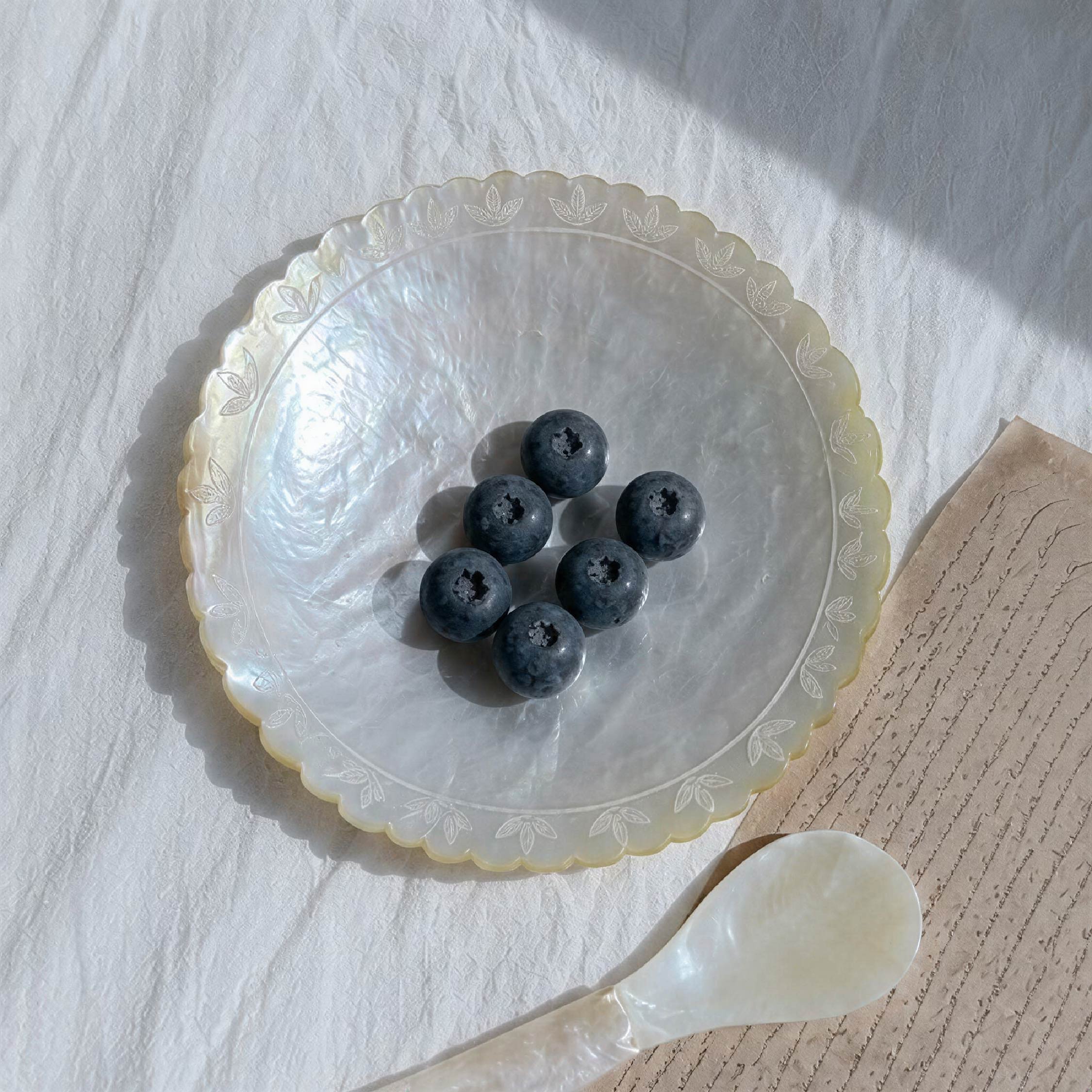 Lace Trim Mother of Pearl Plate/Jewelry Tray - Handmade 1 PC