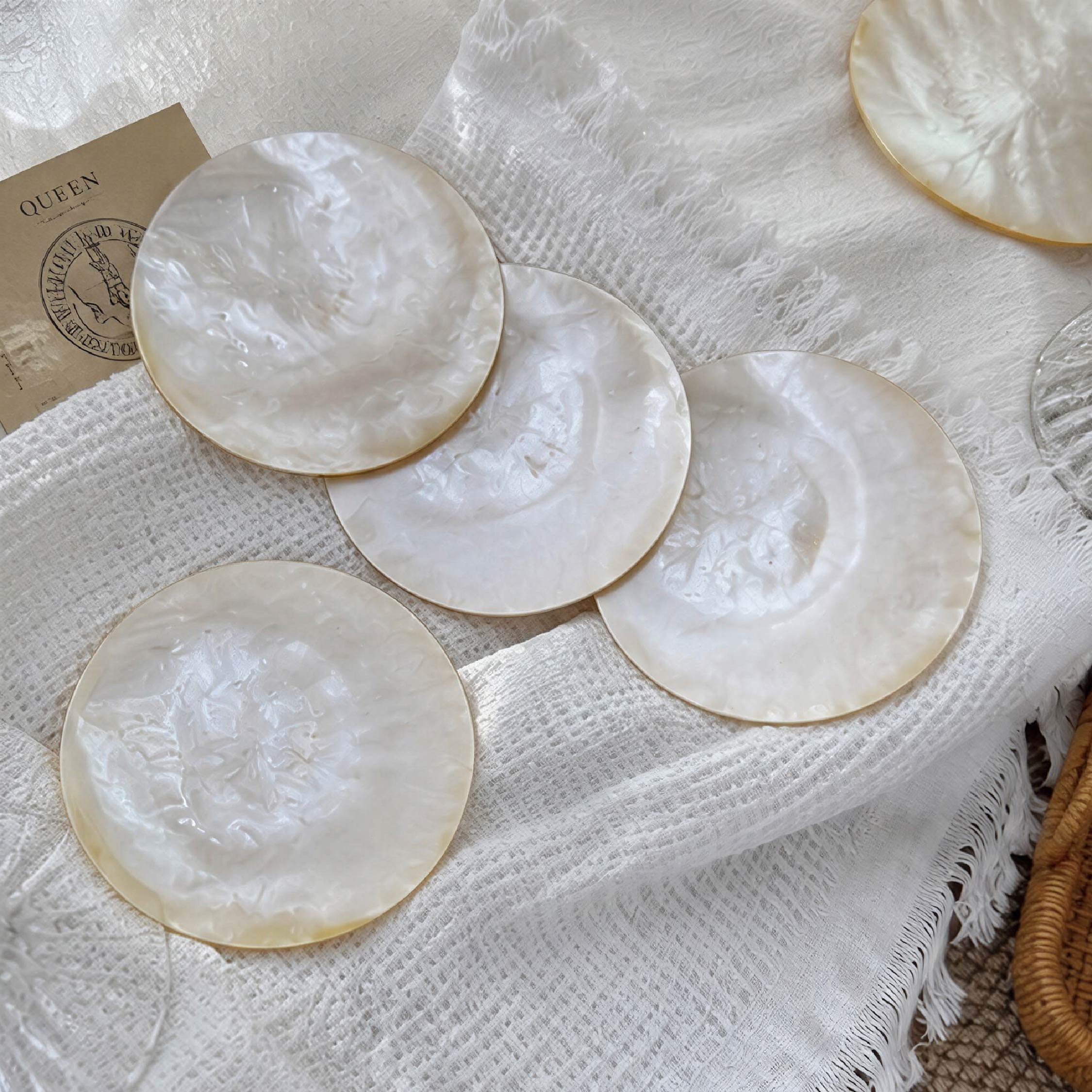 No Lace Trim Mother of Pearl Plate/Jewelry Tray - Handmade 1 PC