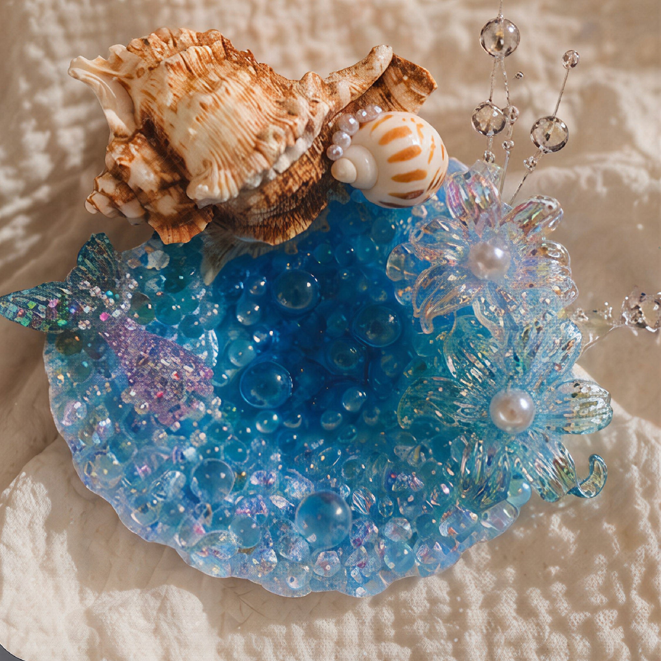 Ocean Melody Mermaid Jewelry Dish - Handcrafted 1 PC