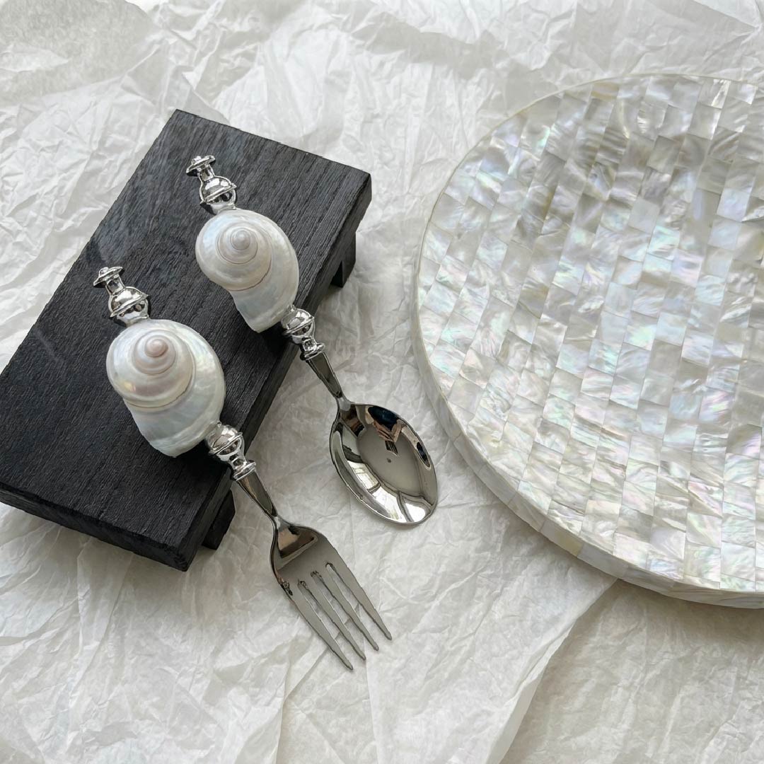 Seashell Handle Cutlery Set- Handmade 1 Set