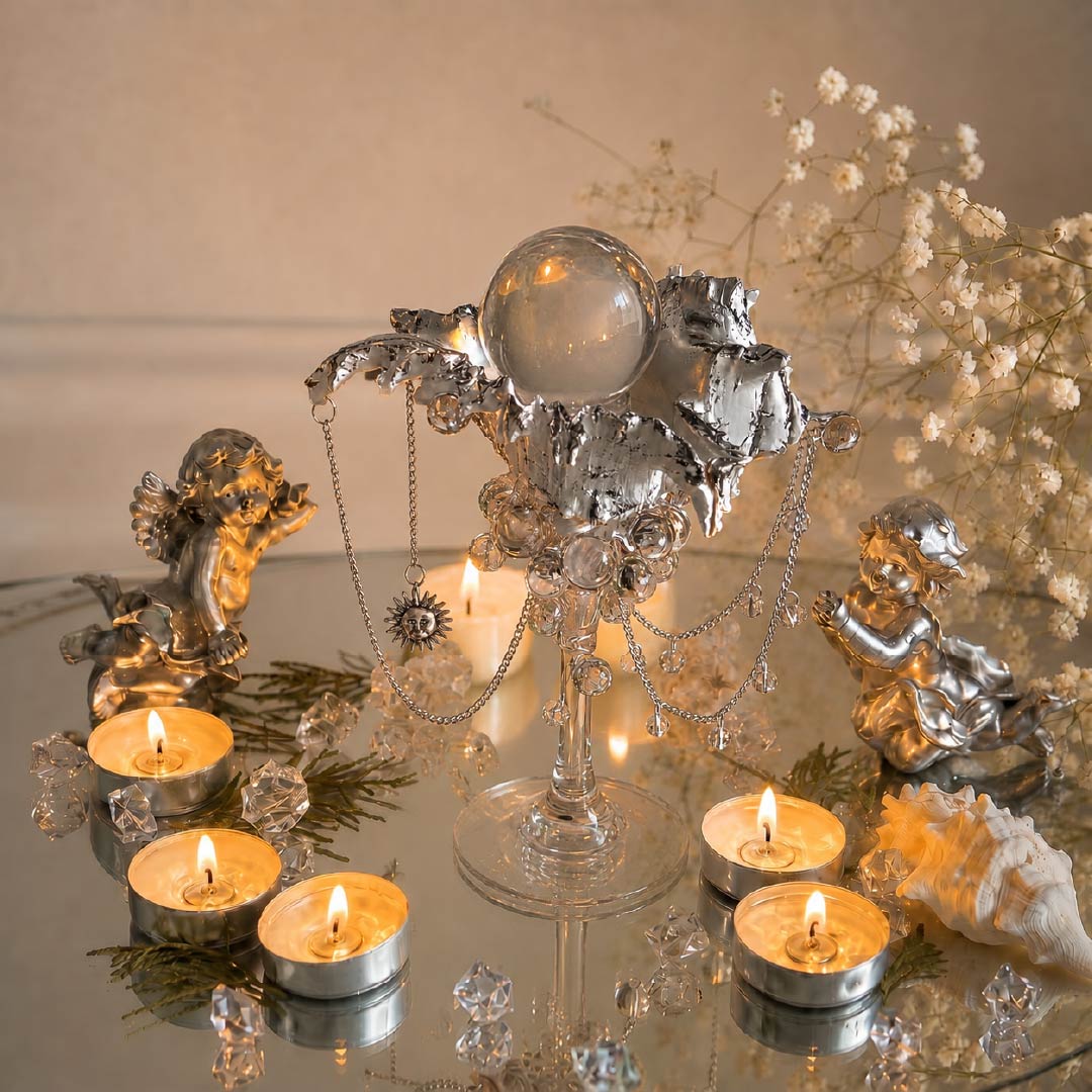 The Alabaster Anthem Artisanal White Spiny Shell Trinket Jewelry & Candle Holder - Handcrafted 1 PC