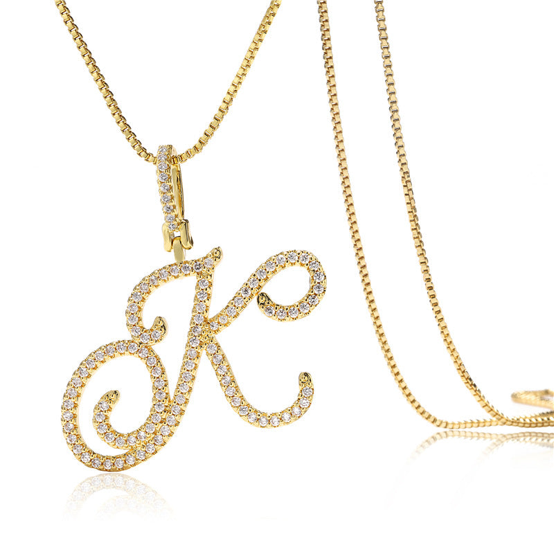 Luxe Cursive Diamond Accented Initial Necklace