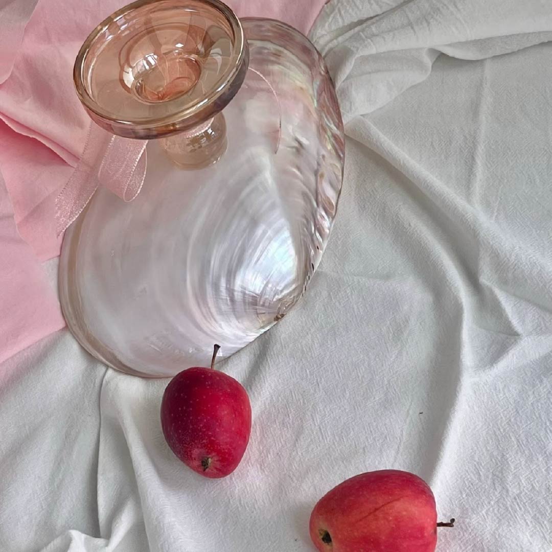 White Mother of Pearl Footed Tray - Handcrafted 1 PC