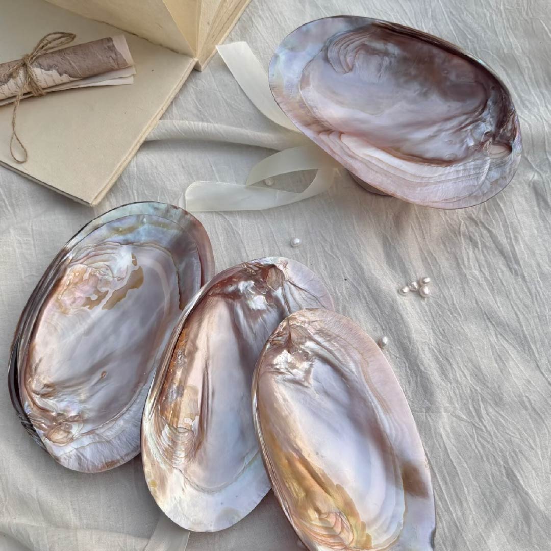 Purple Mother of Pearl Footed Tray - Handcrafted 1 PC