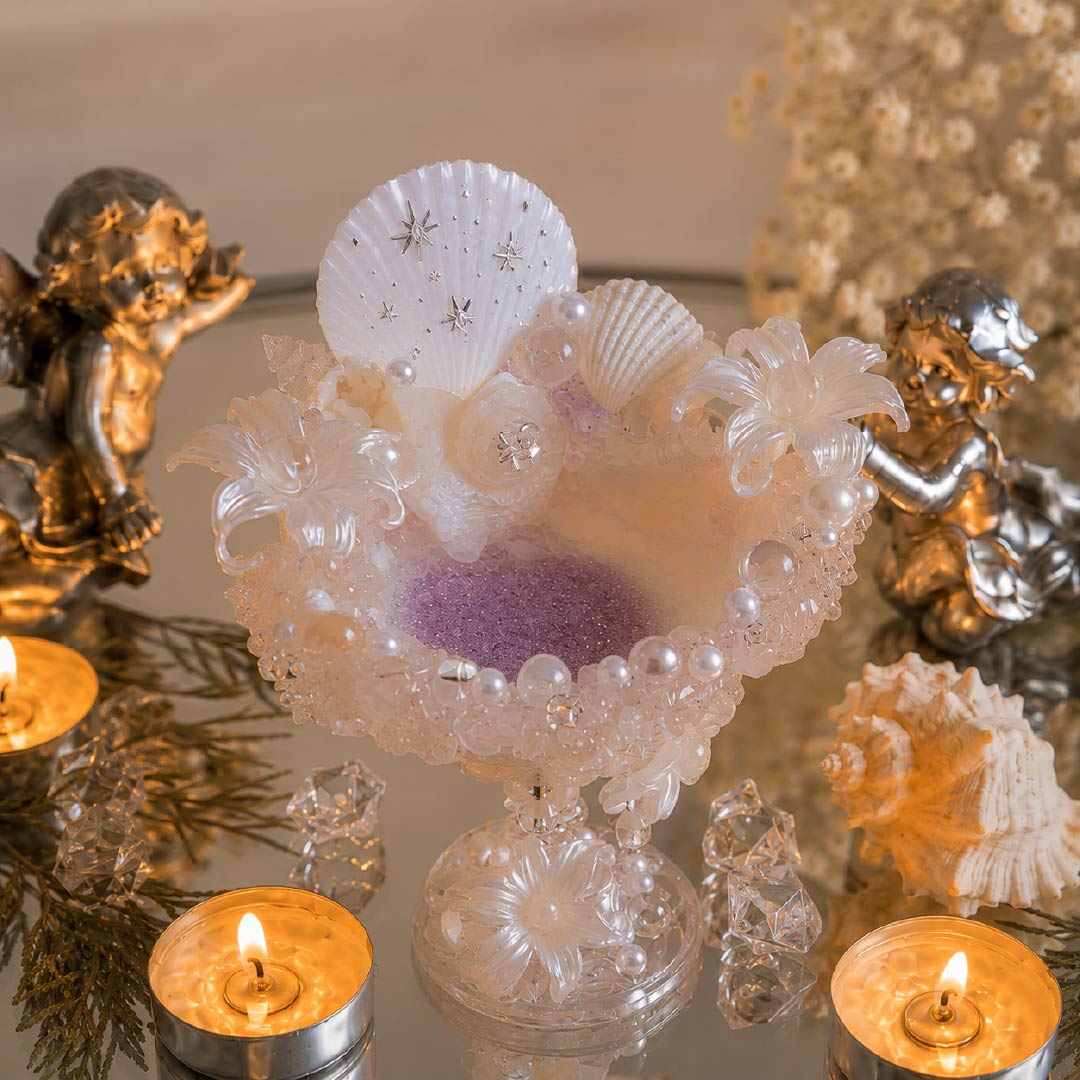 Pink Blossom | Mother of Pearl Jewelry & Candle Holder - Handcrafted 1 PC
