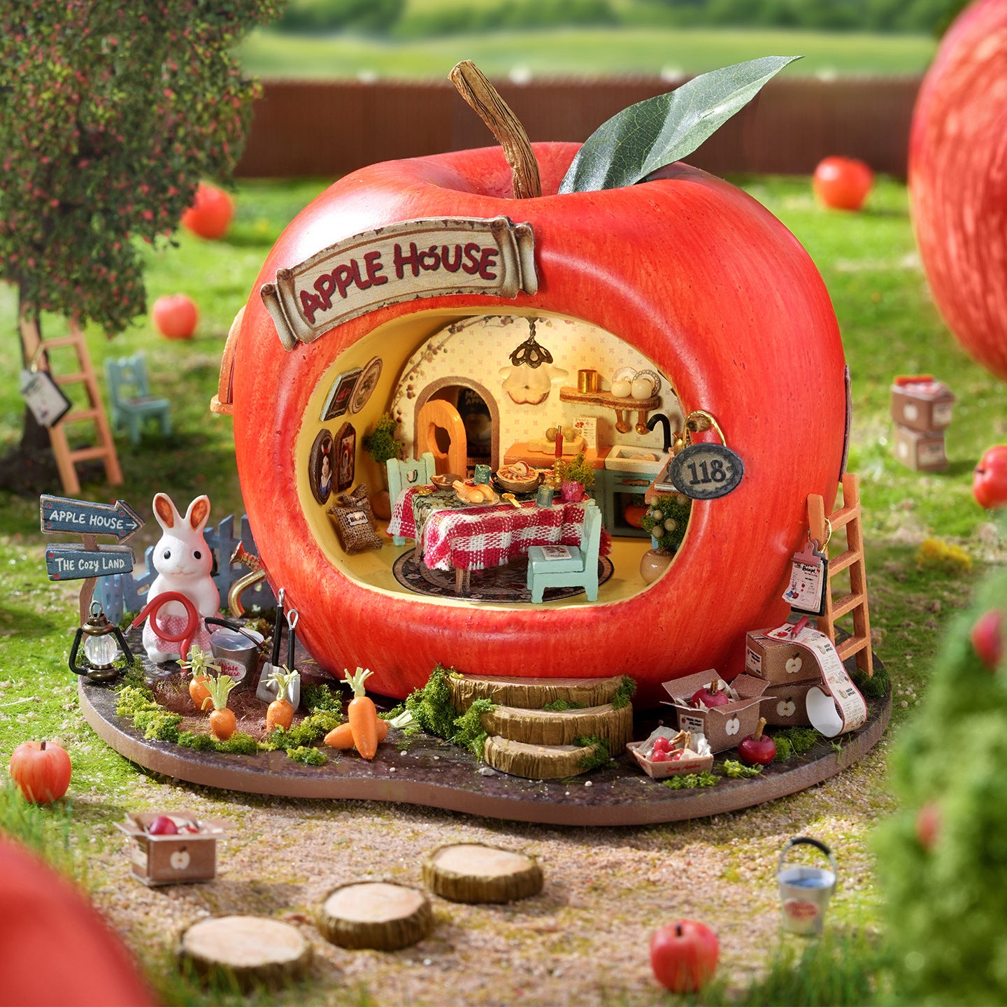 Bunny Apple House DIY Miniature House Kit