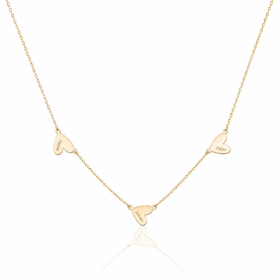 Custom Hearts Name Necklace