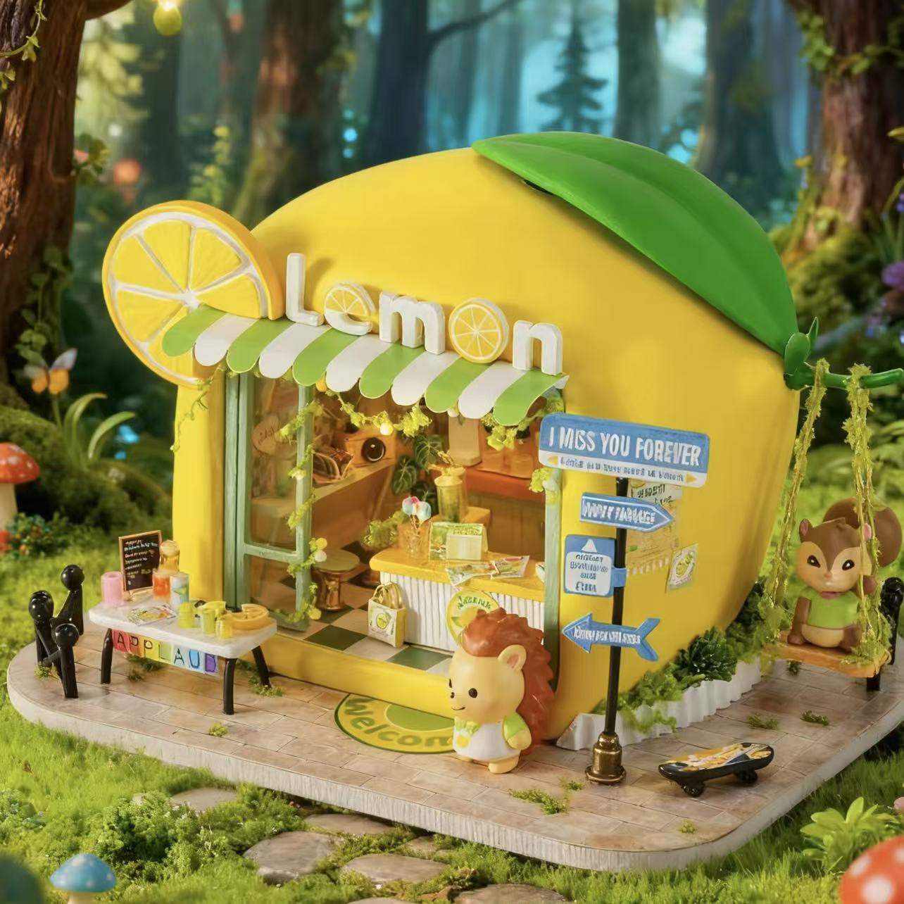 Hedgehog Lemon Shop DIY Miniature House Kit