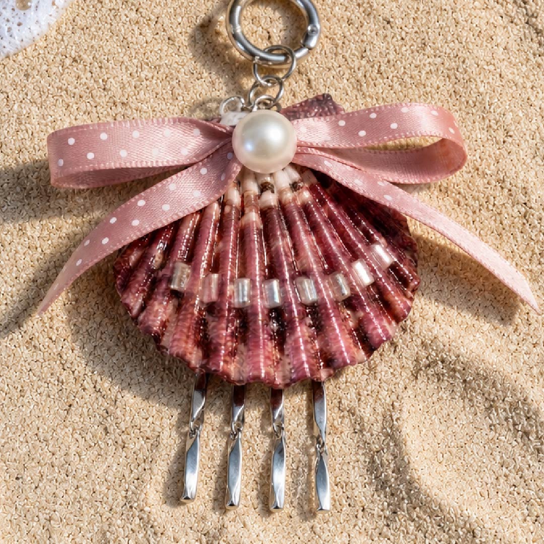 Crimson Rosette | Mother of Pearl Shell Charm- Handcrafted 1 PC