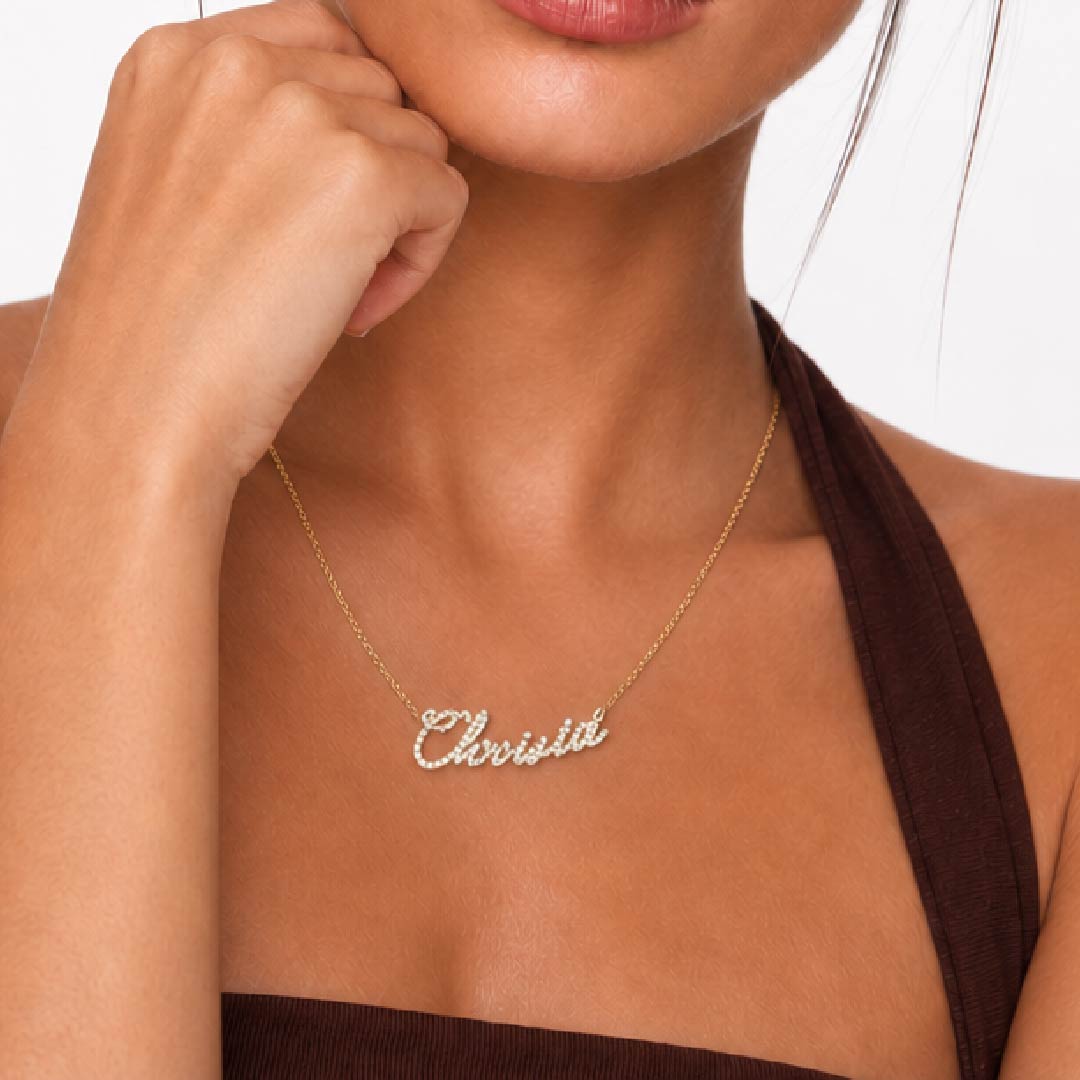 Customized Diamond Name Necklace