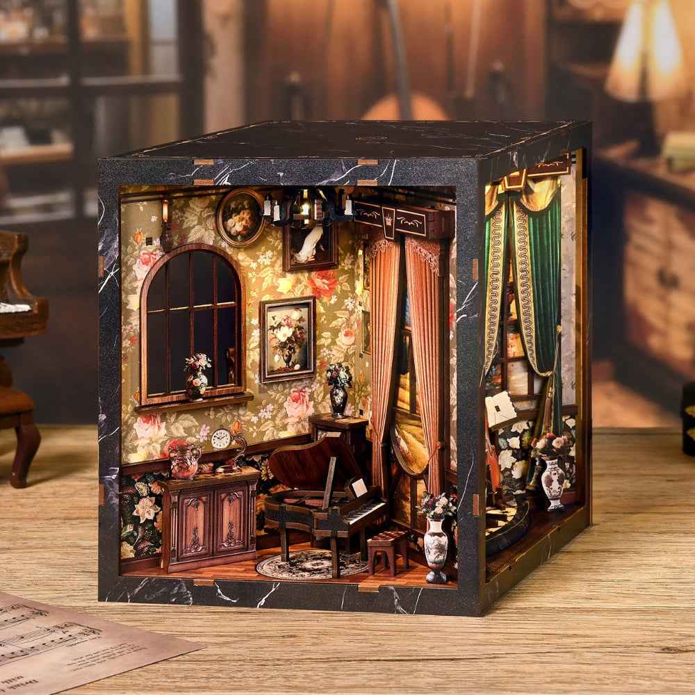 European Melody Music Instrument Box DIY Book Nook Kit