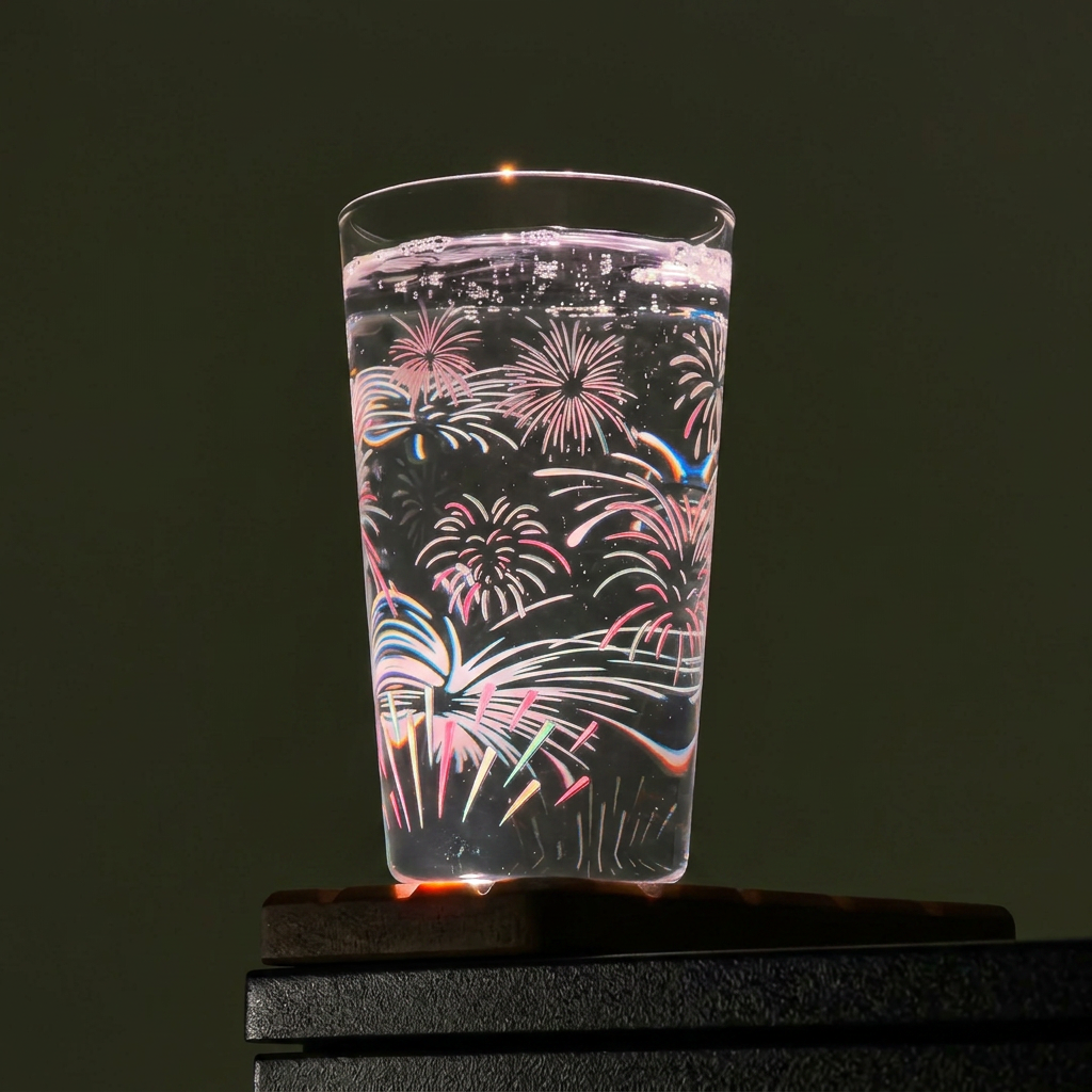 Cold-Activated Color Changing Fireworks Glass Cup - Handcrafted 1 PC
