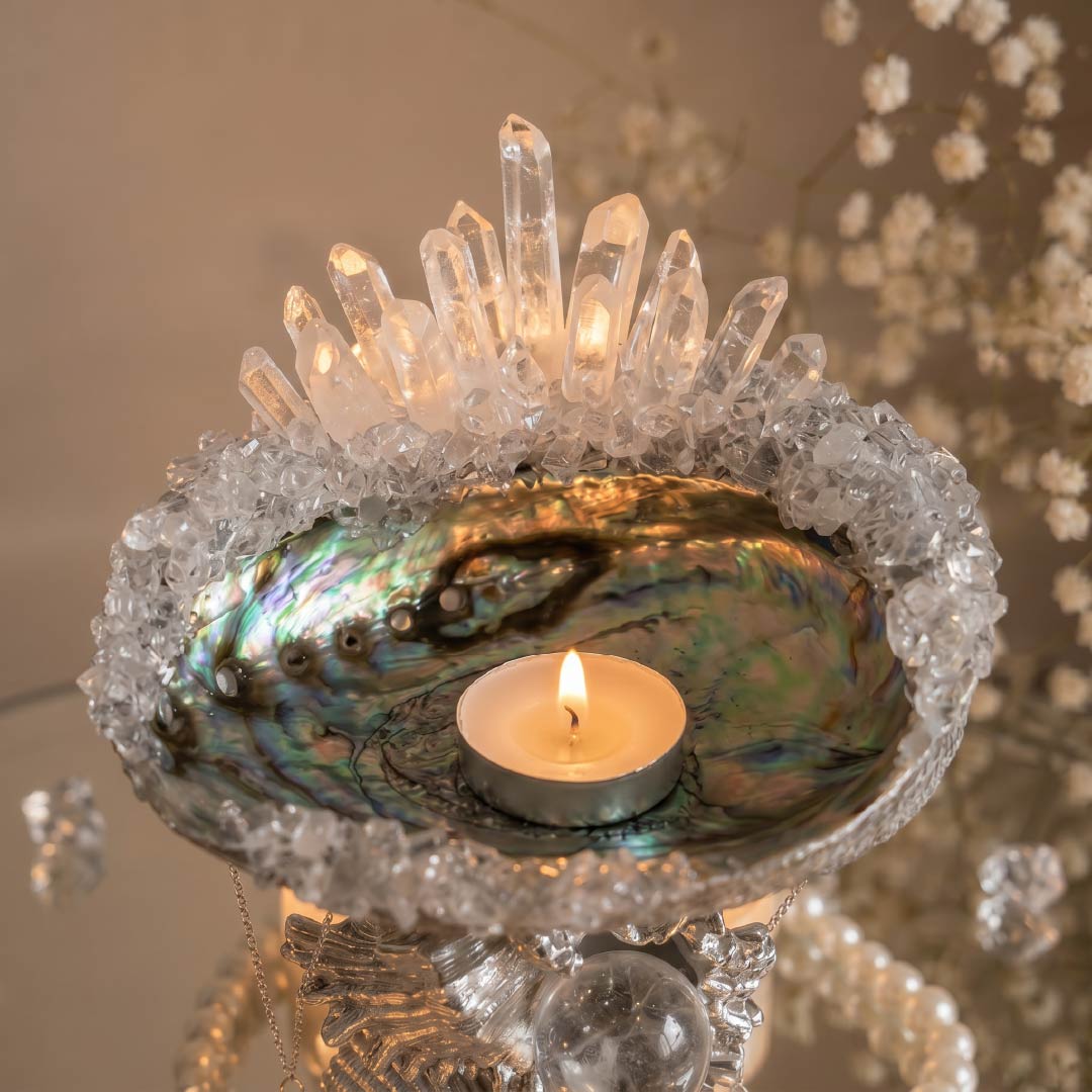 Lunar Conch | Mother of Pearl Jewelry Tray & Candle Holder - Handcrafted 1 PC