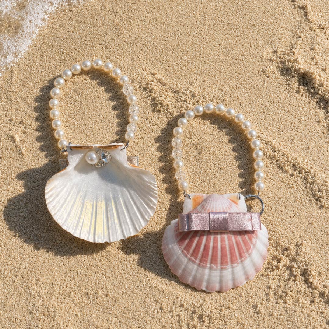 Rosé Moon | Pink Mother of Pearl Shell Charm- Handcrafted 1 PC