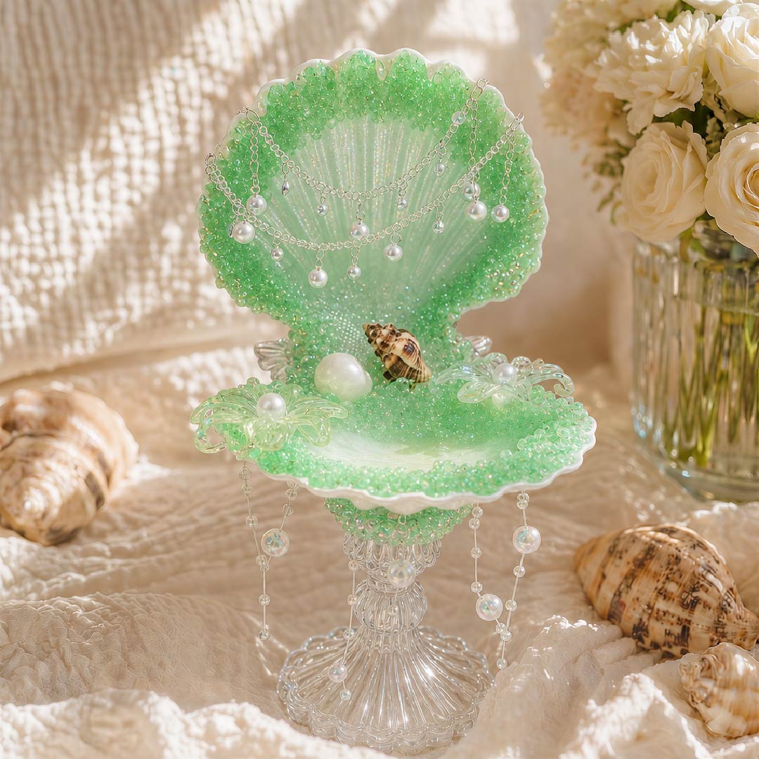 Mint Tide | Mother of Pearl Mermaid Jewelry & Candle Holder - Handcrafted 1 PC