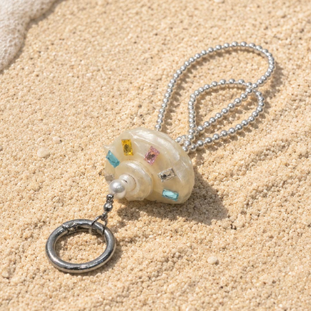 Prism Orbit | Pearlized Turbo Shell Charm- Handcrafted 1 PC