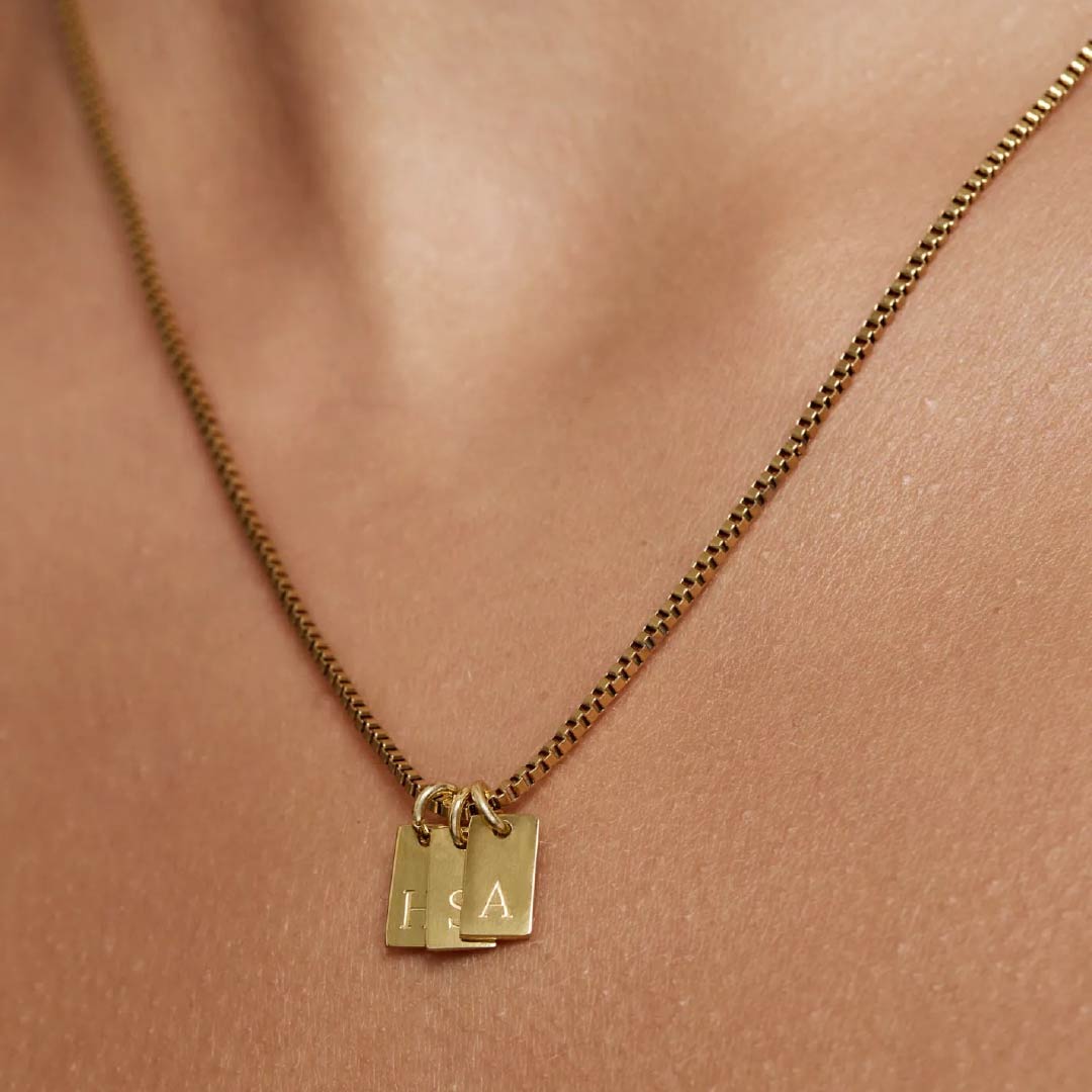 Tag Initial Necklace