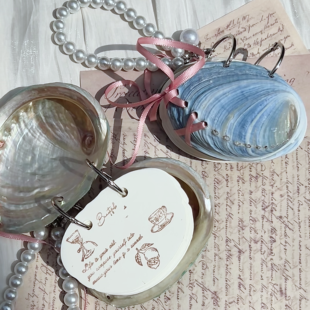 Moonlit Tides | Genuine Abalone Journal Charm Collection - Handmade 1 PC