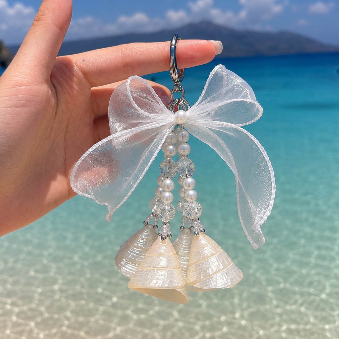 Cygnus Silk | Halo Trochus Seashell Chime Bell Charm- Handcrafted 1 PC