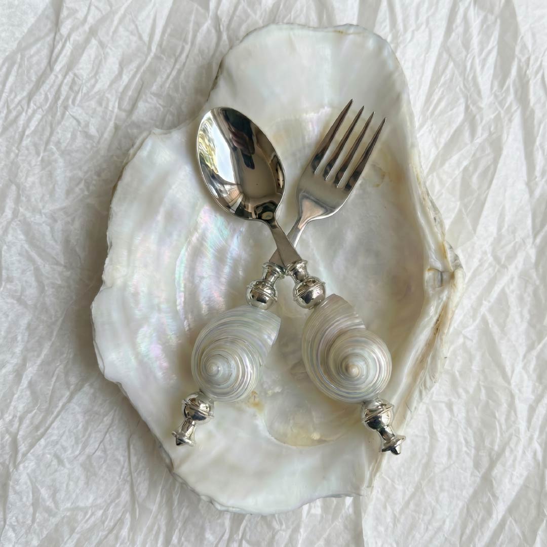 Seashell Handle Cutlery Set- Handmade 1 Set
