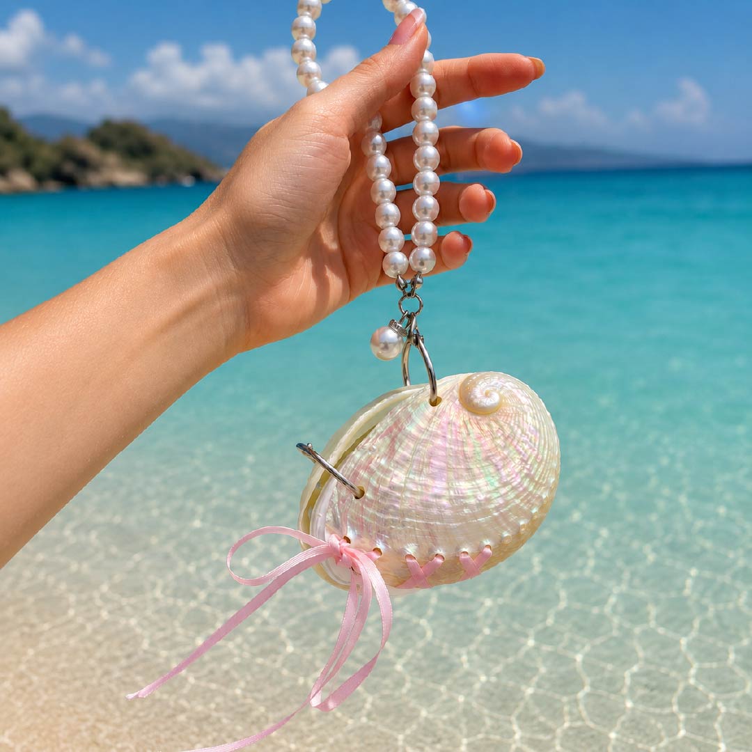 Pearl Tide | Polished Abalone Shell Journal Charm - Handmade 1 PC