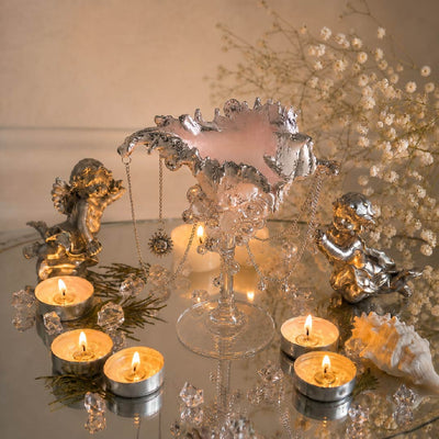 The Alabaster Anthem Artisanal White Spiny Shell Trinket Jewelry & Candle Holder - Handcrafted 1 PC