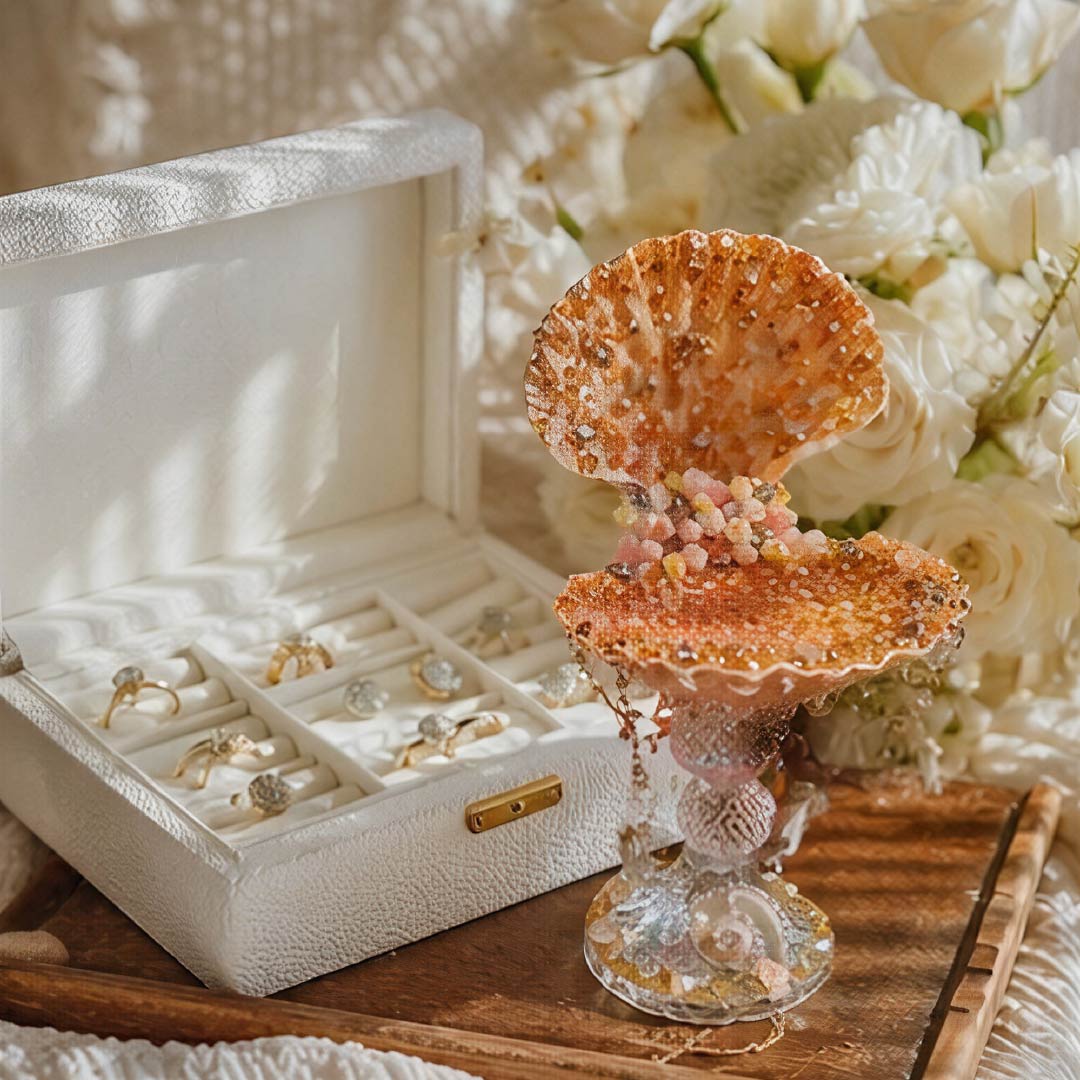 Sun-kissed Golden Mermaid Luxury Jewelry Tray- Handcrafted 1 PC