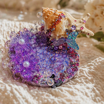 Conch & Violet Mermaid Jewelry Dish - Handcrafted 1 PC