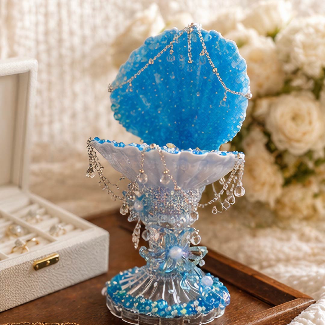 Enchanted Sea-Flower Mermaid Luxury Jewelry Tray- Handcrafted 1 PC