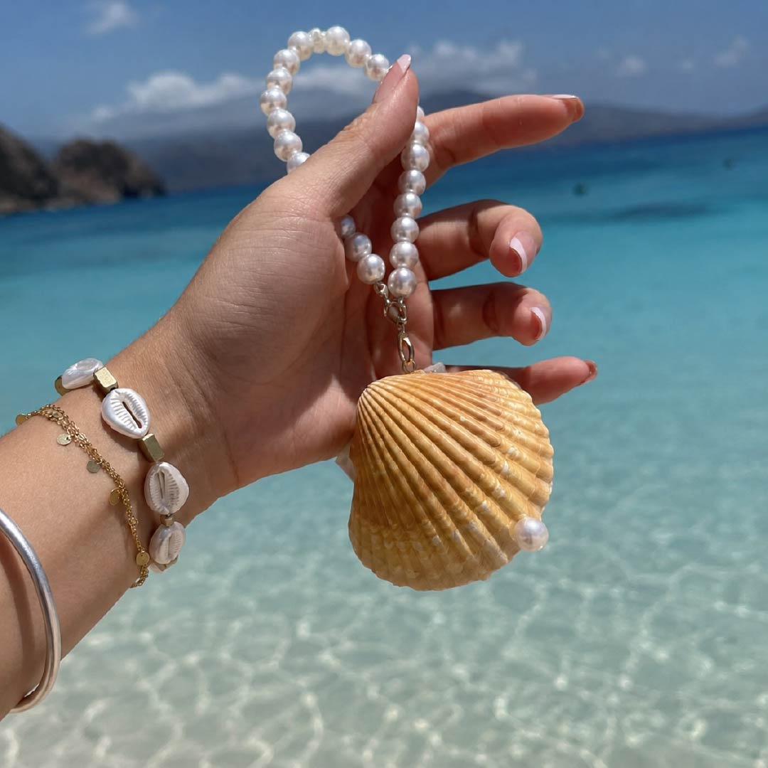 Amber Tide | Chestnut Mother of Pearl Journal Charm - Handcrafted 1 PC