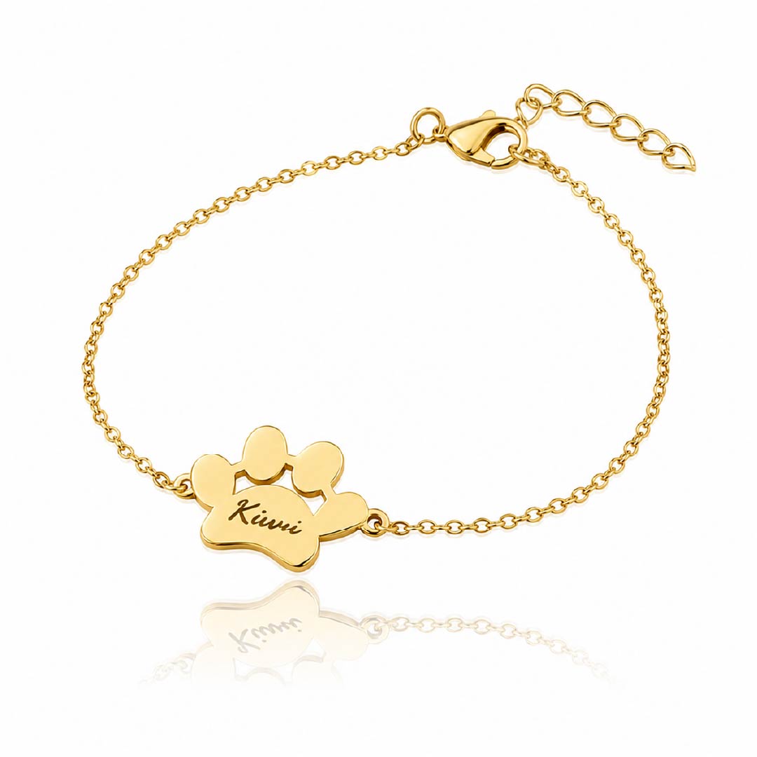 Custom Paw Print Name Necklace Bracelet