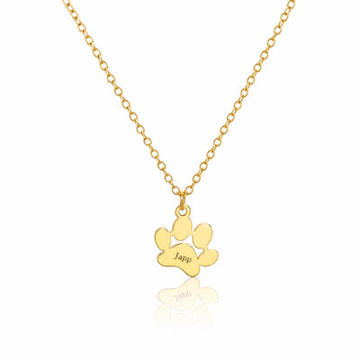 Custom Paw Print Name Necklace