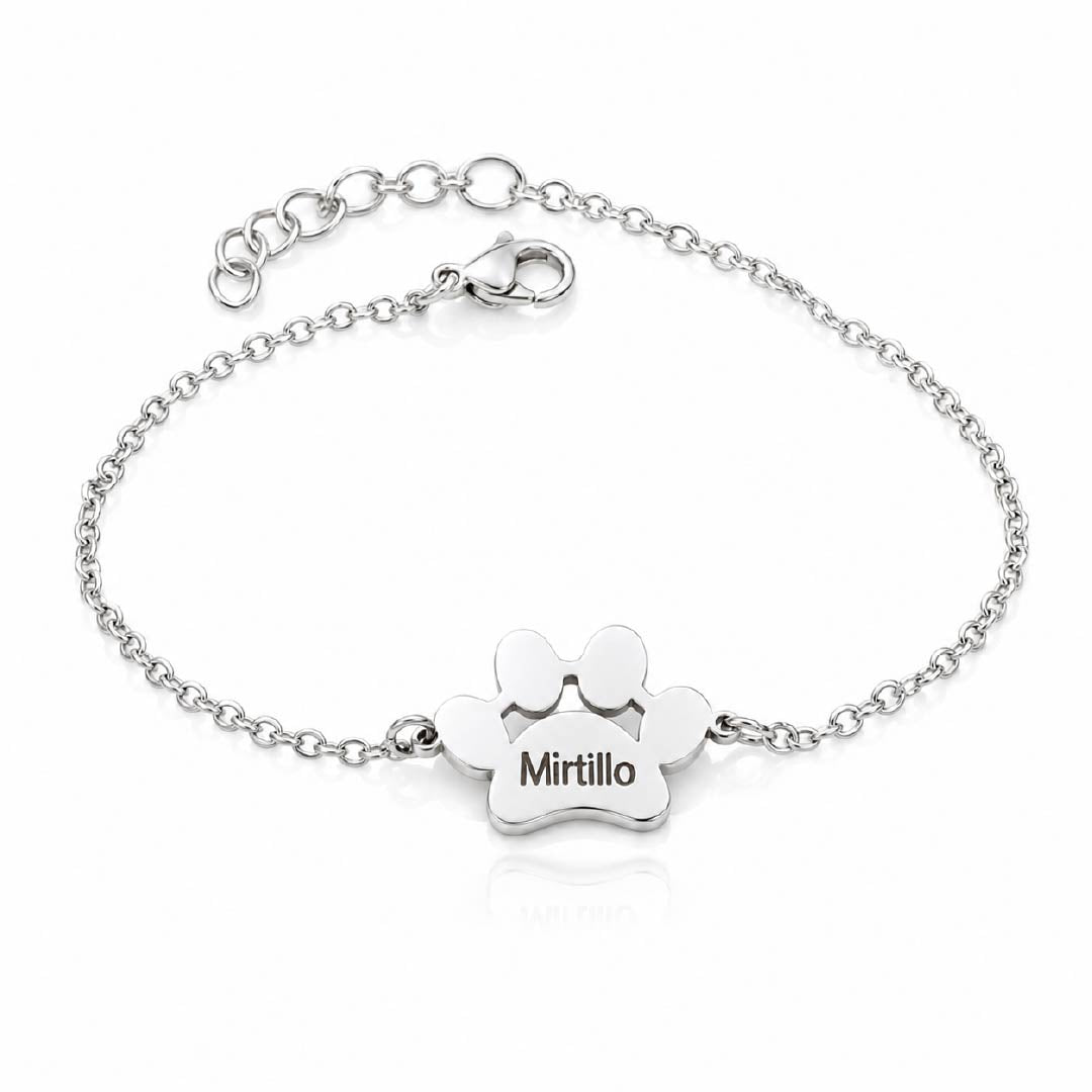 Custom Paw Print Name Necklace Bracelet