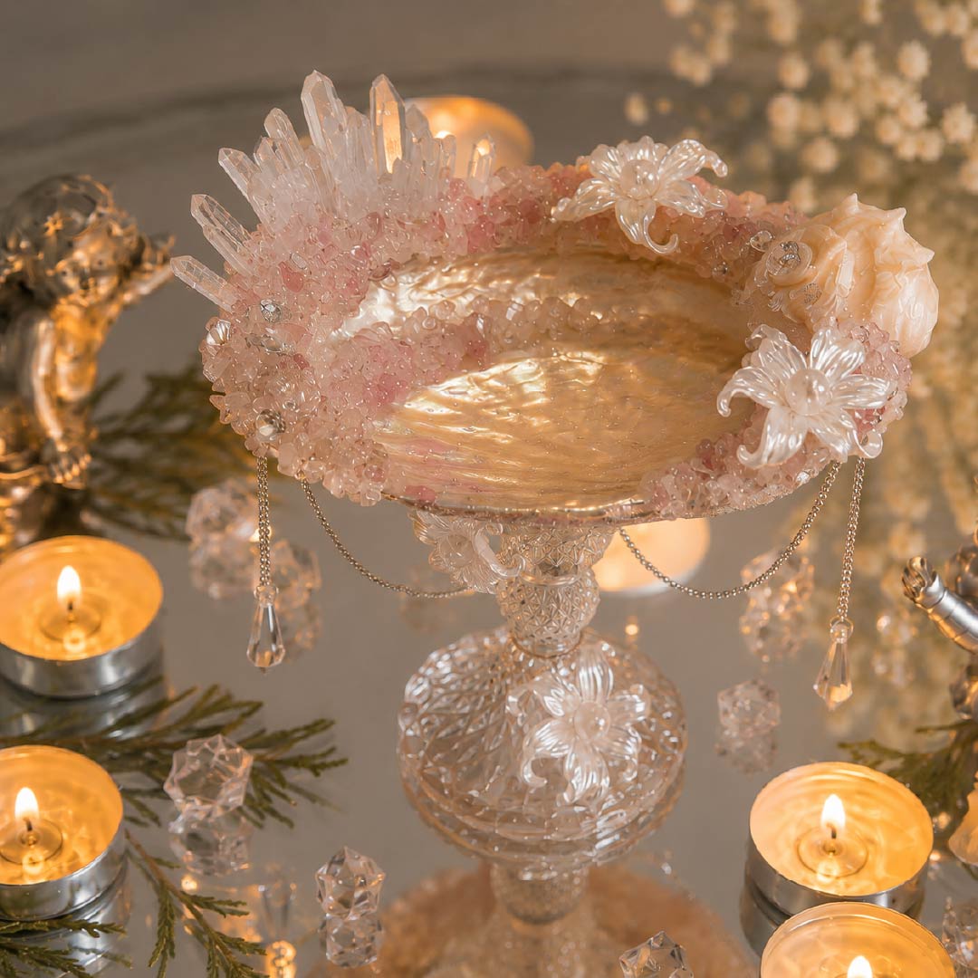 Mermaid Cradle | Mother of Pearl Jewelry & Candle Holder - Handcrafted 1 PC